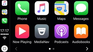 An iPhone showing the Renault Media Nav application from its menu