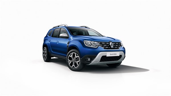 Exterior view of the All-New Renault Duster caspian blue metallic variant