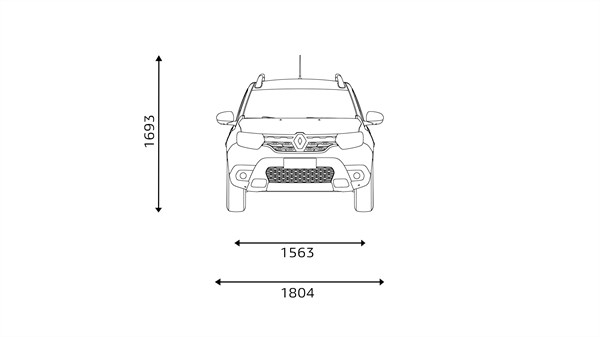 Renault Duster Front Dimensions
