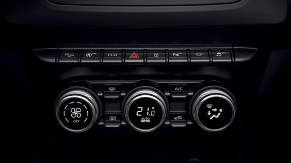 A vignette view of the Renault Duster's air conditioning system