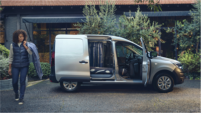 A Parked Renault Express Van with Doors Opened