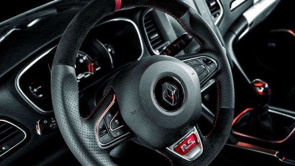 Renault Megane RS - Close-up view of the car's steering wheel