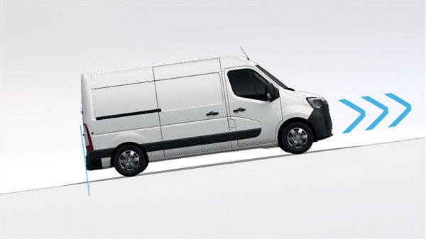 Renault Master moving smoothly during the slopes with Hill-start assist technology