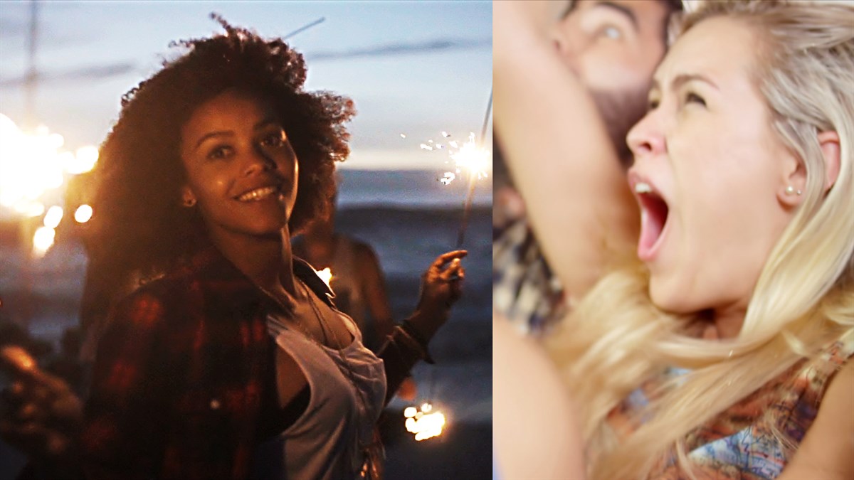 A collage of two girls appearing for Renault's Video Brand Passion for Life